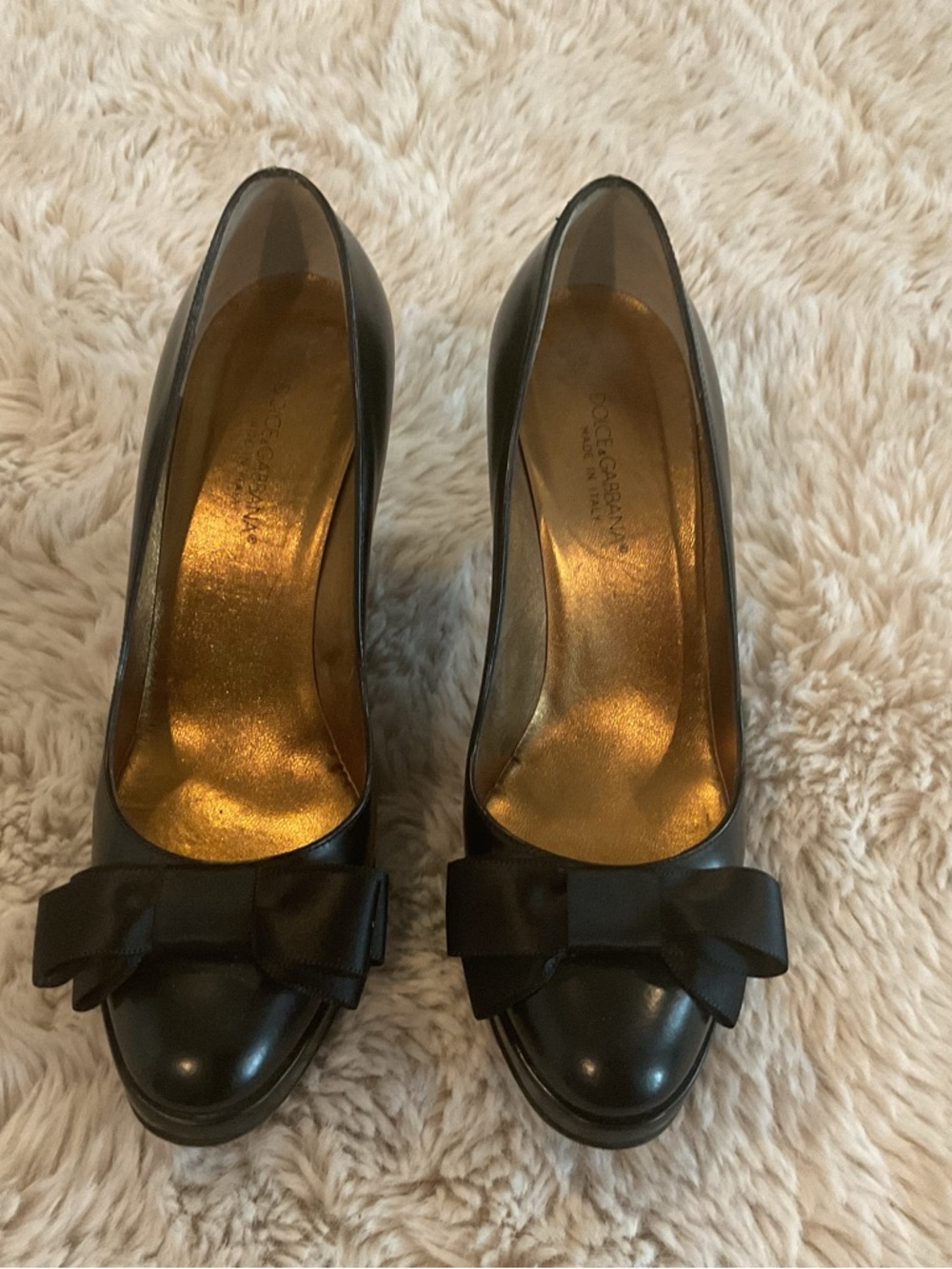 Dolce & Gabbana black bow heels